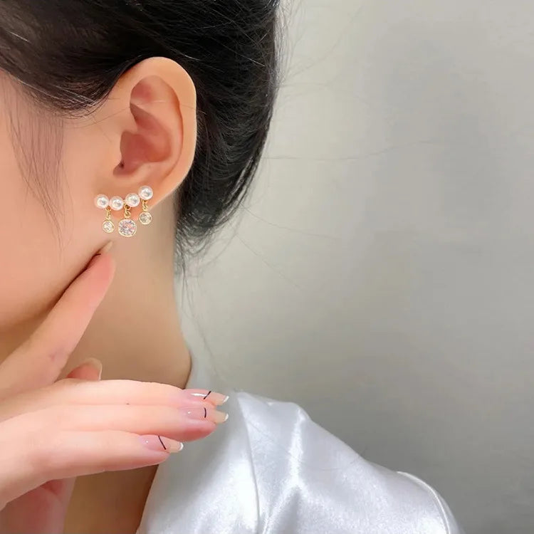 Pearl Rhinestone Earrings