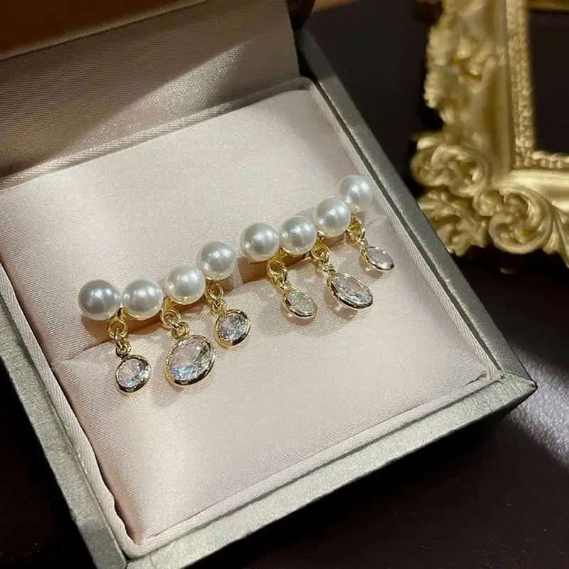 Pearl Rhinestone Earrings